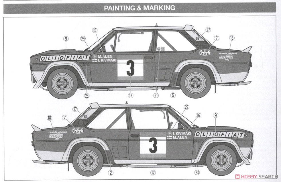 Fiat131 Abarth Rally Olio Fiat (Model Car) Color3