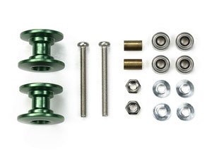 軽量2段アルミローラーセット (13-12mm グリーン) (ミニ四駆)
