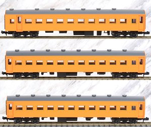 Oigawa Railway Old-model Coach (Orange Color) Set (3-Car Set) (Model Train)