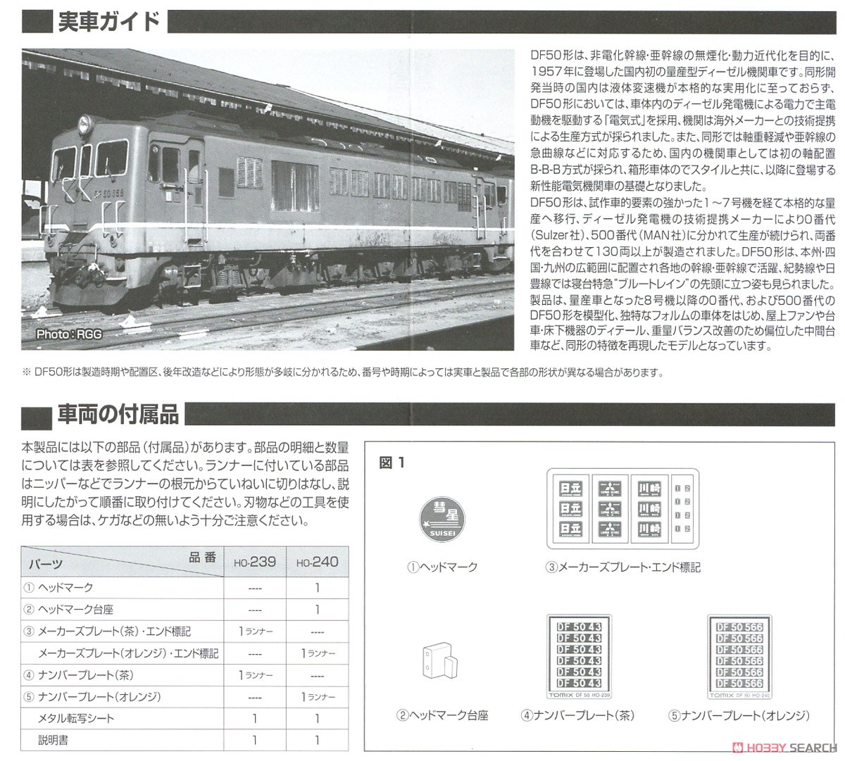16番(HO) 国鉄 DF50形 ディーゼル機関車 (後期型・朱色・プレステージモデル) (鉄道模型) 解説1