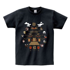 Monster Hunter Rise Monster Icon T-Shirt Black L (Anime Toy)