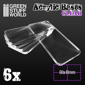 Acrylic Bases - Square 80 x 40mm Clear (Display)