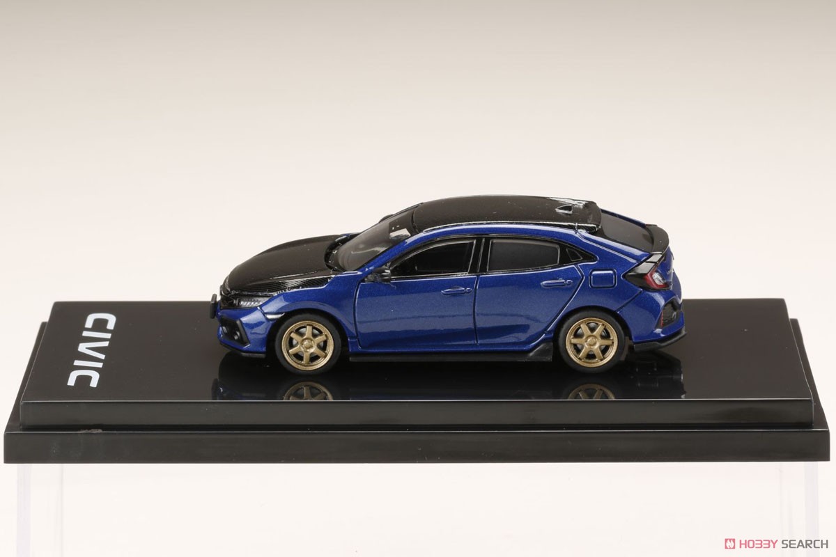 Honda Civic Hatchback (FK7) Carbon Bonnet Brilliant Sporty Blue Metallic (Diecast Car) Item picture3
