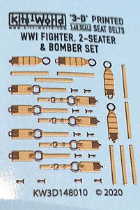 WW.I 2シーター戦闘機&爆撃機用 シートベルトディテールアップ 3Dデカール (デカール)