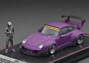 RWB 993 Matte Purple with Mr.Nakai Metal Figure (Diecast Car)