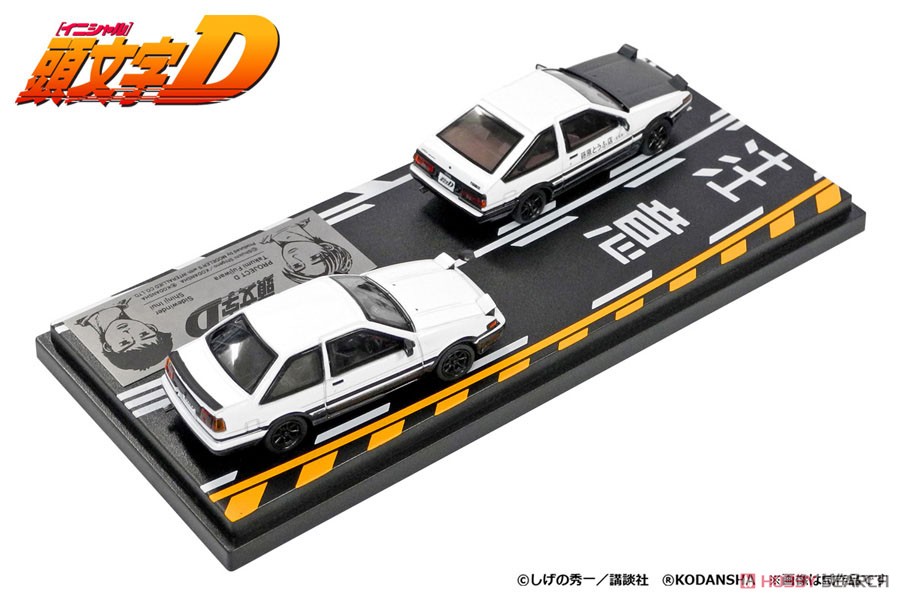 Initial D Set Vol.1 Takumi Fujiwara Trueno(AE86) & Shinji Inui Trueno 2Dr (AE86) (Diecast Car) Item picture2