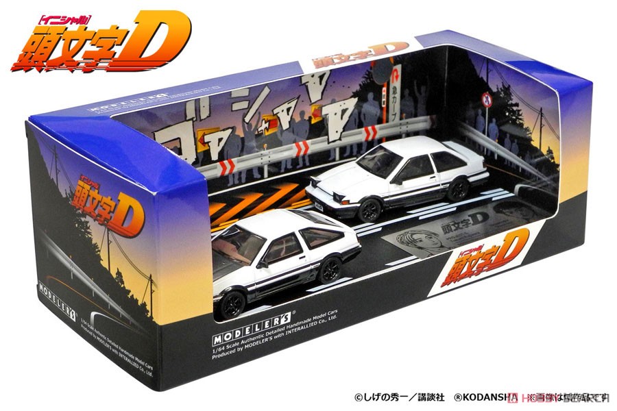 Initial D Set Vol.1 Takumi Fujiwara Trueno(AE86) & Shinji Inui Trueno 2Dr (AE86) (Diecast Car) Package3