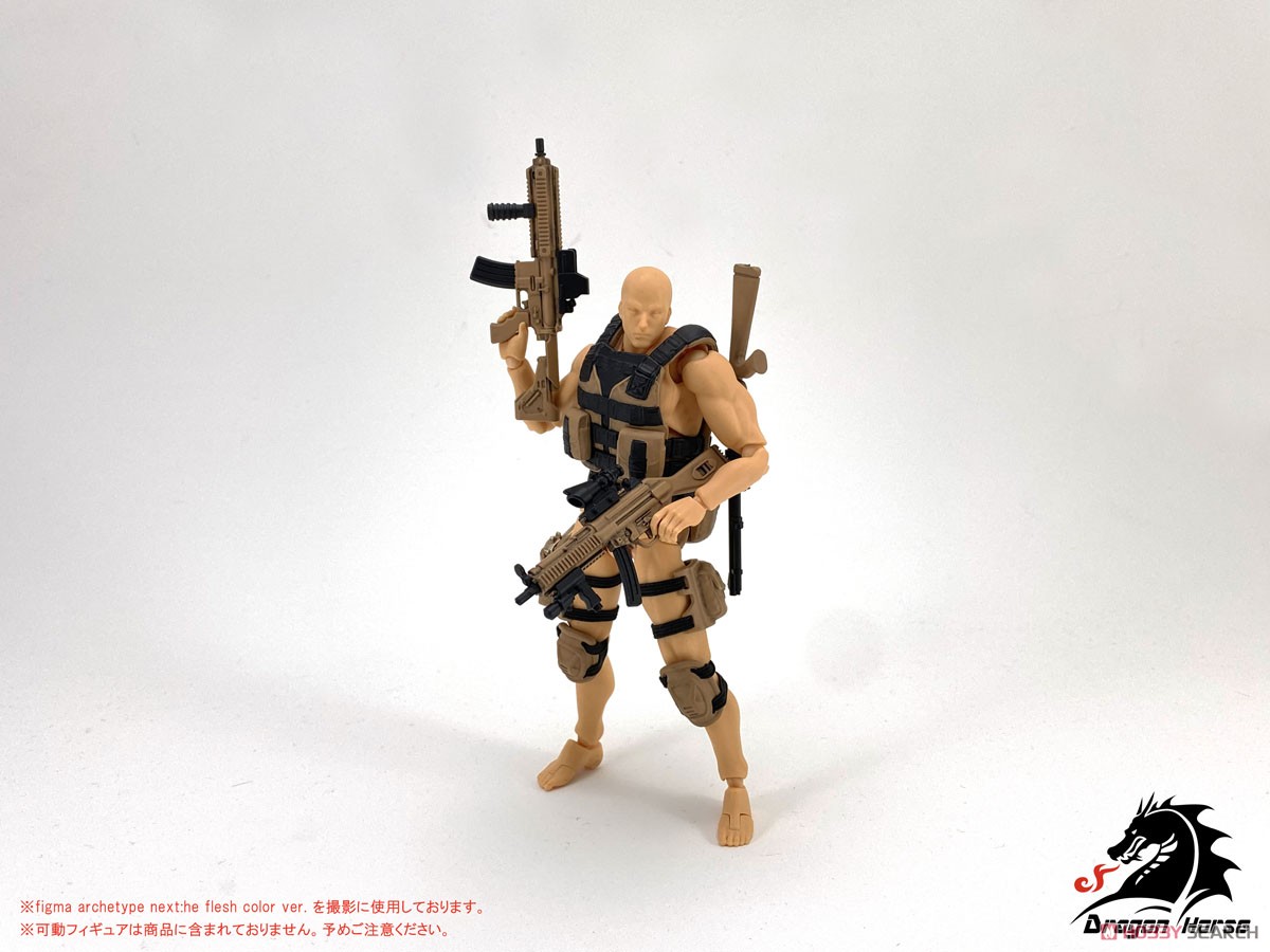 DH-E001AD Equipment for 1/12 Scale Movable Figure: Set A (Assault) Desert Ver. (PVC Figure) Other picture1