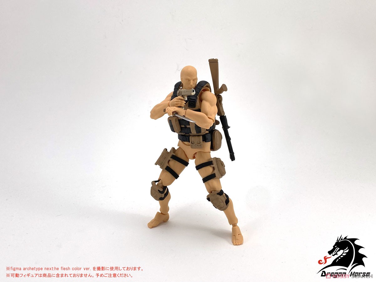 DH-E001AD Equipment for 1/12 Scale Movable Figure: Set A (Assault) Desert Ver. (PVC Figure) Other picture3