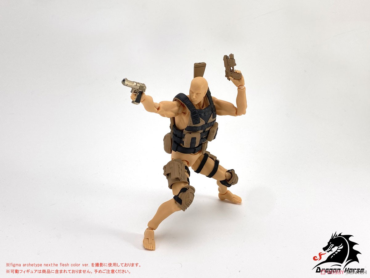 DH-E001AD Equipment for 1/12 Scale Movable Figure: Set A (Assault) Desert Ver. (PVC Figure) Other picture4