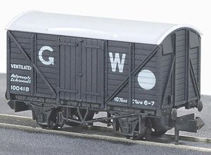 イギリス2軸貨車 木造有蓋車 (標準型・GW・ダークグレイ) 【NR-43W】 ★外国形モデル (鉄道模型)