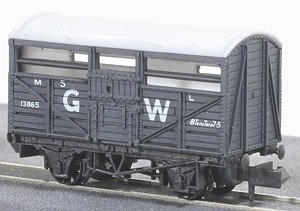 イギリス2軸貨車 家畜車 (標準型・GW・ダークグレイ) 【NR-45W】 ★外国形モデル (鉄道模型)