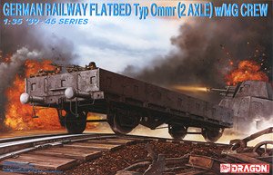 German Railway Flatbed Typ Ommr (2 Axle) w/MG Crew (Plastic model)