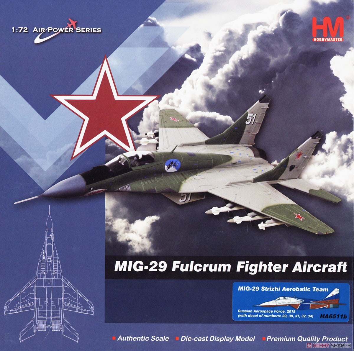 MiG-29 ファルクラム `アクロバットチーム ストリッフィ 29～34デカール付属版` (完成品飛行機) パッケージ1