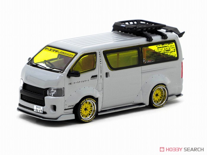 Toyota Hiace Widebody Grey with roof rack (ミニカー) 商品画像1