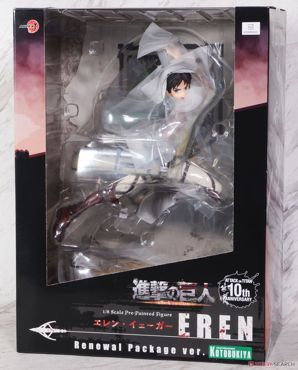 Artfx J Eren Yeager Renewal Package Ver. (PVC Figure) Package1