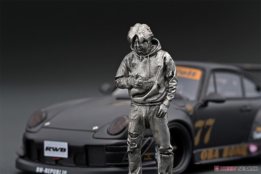 RWB 993 Matte Black With Mr. Nakai standing pose (ミニカー) 商品画像5