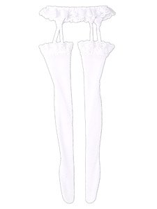 AZO2 Lacey Garter Stockings (See-through White) (Fashion Doll)