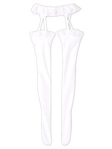 AZO2 Lacey Garter Stockings (Matt White) (Fashion Doll)
