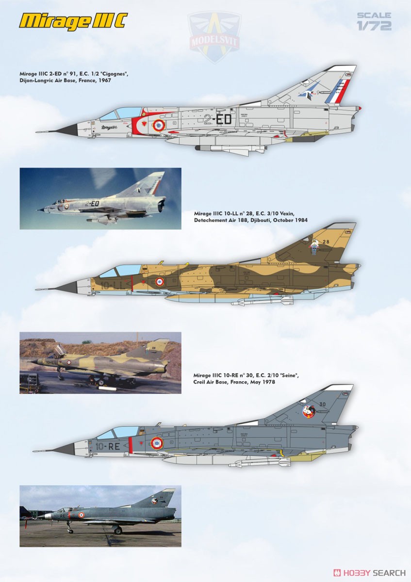 ミラージュIIIC 戦闘機 (プラモデル) 塗装1