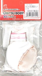 Pure white silk kimono Set for 11cm Body (White/Pink) (Fashion Doll)