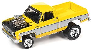 1973 シェビー シャイアン 10 イエロー/シルバーグラフィックス (ミニカー)