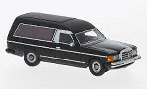 (HO) Mercedes W123, Bestattungswagen, Black (Hearse 1977 Black) (Model Train)