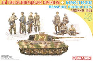 WWII 3rd Fallschirmjager Division + Kingtiger Henschel Production Ardennes 1944 (Plastic model)