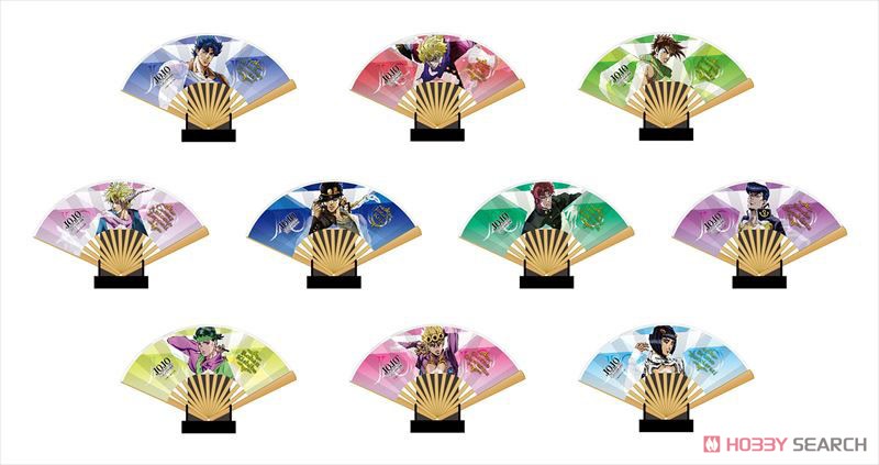 JoJo`s Bizarre Adventure the Animation Mini Folding Fan Collection (Set of 10) (Anime Toy) Item picture1