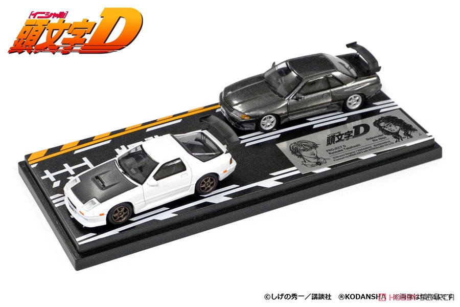 Initial D Set Vol.2 Ryosuke Takahashi RX-7 (FC3S) & Rin Hojo Skyline GT-R (BNR32) (Diecast Car) Item picture1