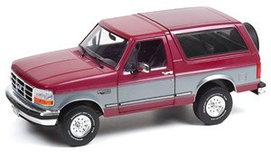 Artisan Collection - 1996 Ford Bronco XLT - Burgundy and Silver with Gray Interior (Diecast Car)