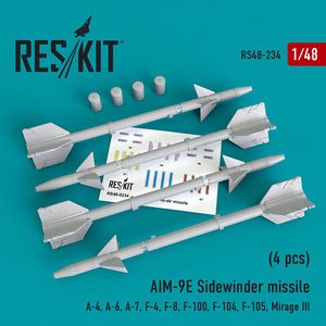 AIM-9E サイドワインダーミサイル w/リムーブ・ビフォア・フライトカバー (4個入り) (プラモデル)