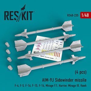 AIM-9J サイドワインダーミサイル w/リムーブ・ビフォア・フライトカバー (4個入り) (プラモデル)