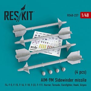 AIM-9M サイドワインダーミサイル w/リムーブ・ビフォア・フライトカバー (4個入り) (プラモデル)