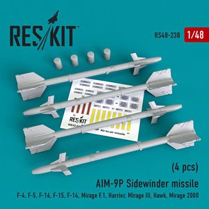 AIM-9P サイドワインダーミサイル w/リムーブ・ビフォア・フライトカバー (4個入り) (プラモデル)