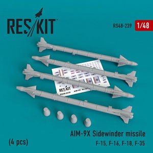AIM-9X サイドワインダーミサイル w/リムーブ・ビフォア・フライトカバー (4個入り) (プラモデル)
