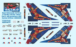 オランダ空軍 F-16A 323飛行隊60周年特別塗装機 Diana デカール (デカール)