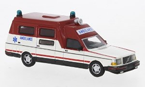 (HO) ボルボ 265 救急車 ホワイト/レッド 1985 (鉄道模型)