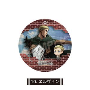 Attack on Titan Leather Coaster Key Ring 10 Erwin (Anime Toy)