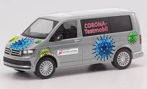 (HO) Volkswagen T6 Bus `Corona Test Mobile` (Model Train)