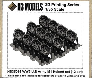 WWII US Army M1 Helmet (12 Pieces) (Plastic model)