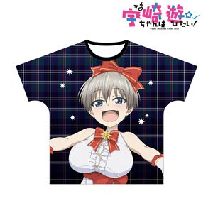 Uzaki-chan Wants to Hang Out! Especially Illustrated Hana Uzaki Christmas Ver. Full Graphic T-Shirt Unisex M (Anime Toy)