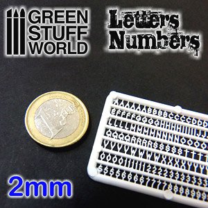ジオラマ素材 プラ製文字/数字セット 2mmサイズ (工具)