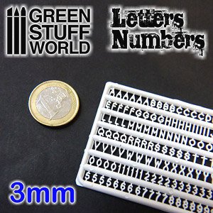 ジオラマ素材 プラ製文字/数字セット 3mmサイズ (工具)