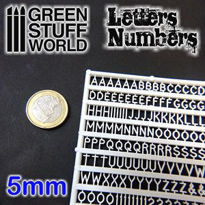 ジオラマ素材 プラ製文字/数字セット 5mmサイズ (工具)