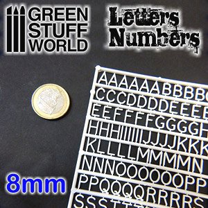 ジオラマ素材 プラ製文字/数字セット 8mmサイズ (工具)