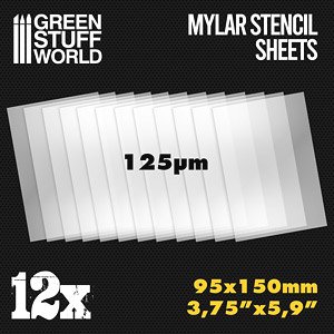 Small Mylar Stencil Sheets x 12 (Hobby Tool)