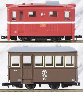 The Railway Collection Narrow Gauge 80 Nekoya Line Direct Tram Electric Locomotive + Passenger Car Two Car Set (2-Car Set) (Model Train)