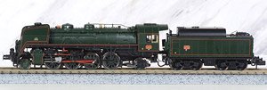 SNCF, 141R 1187 steam Locomotive, Boxpok wheels, green, big fuel tender (Model Train)