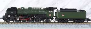 SNCF, 141R 1155 steam Locomotive, Boxpok wheels, black, big fuel tender (Model Train)